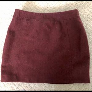 H&M maroon wool like skirt